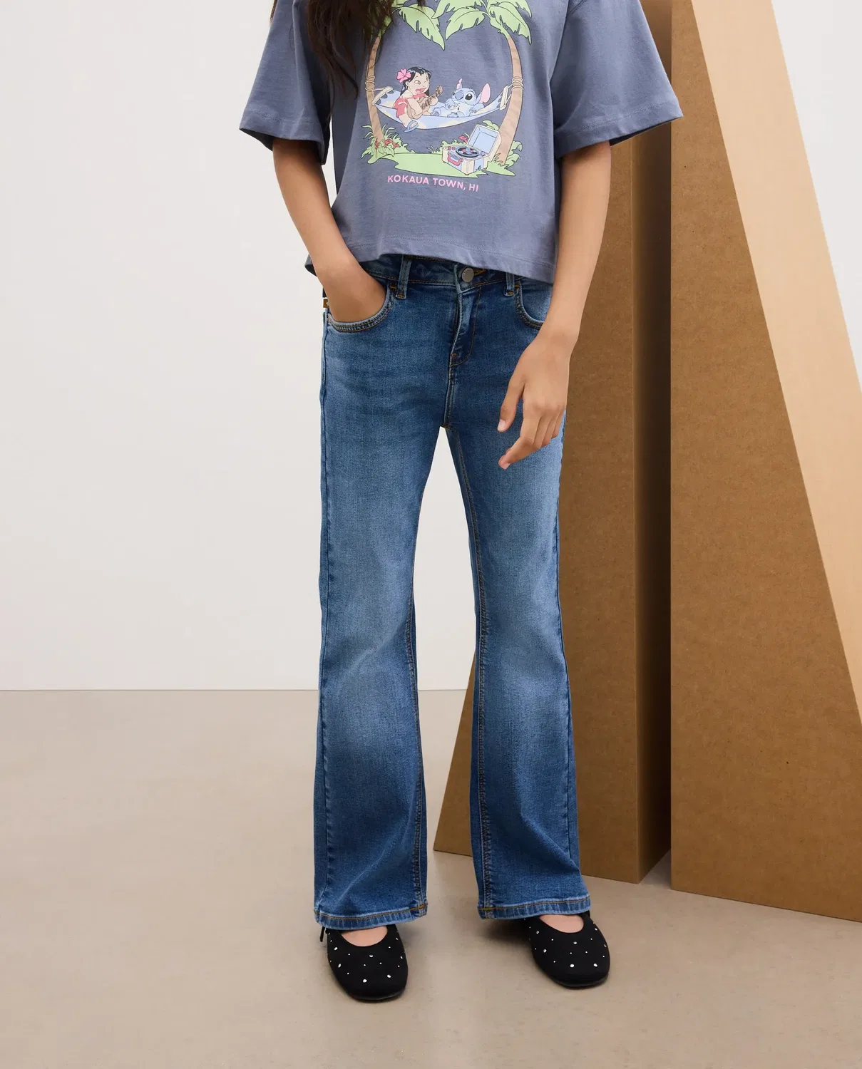 Детские джинсы-клеш для девочек Flare Kids El Corte Inglés, Azul Pálido — фото 2