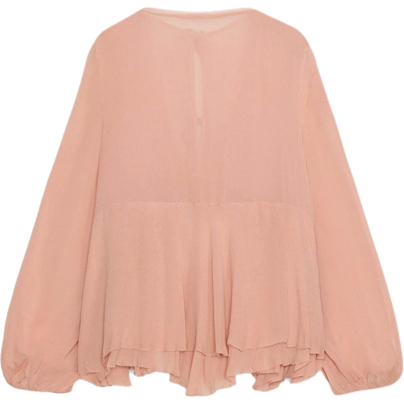 Женская рубашка с круглым вырезом Pink ZARA, Pink — фото 3