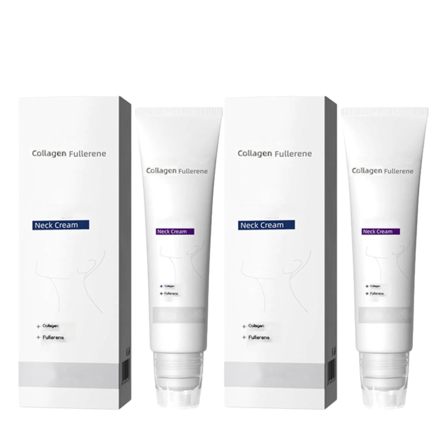 Крем для шеи с коллагеном и фуллереном, Tighten and Lift Firming Neck Cream for Crepey Skin, набор 2 шт Generic