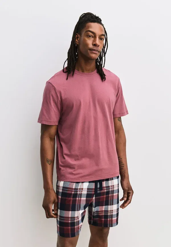 Пижамный комплект, хлопок, Regular fit - cosy short sleeve set 2 pack, Next Mauve Purple, синий/фиолетовый/сиреневый