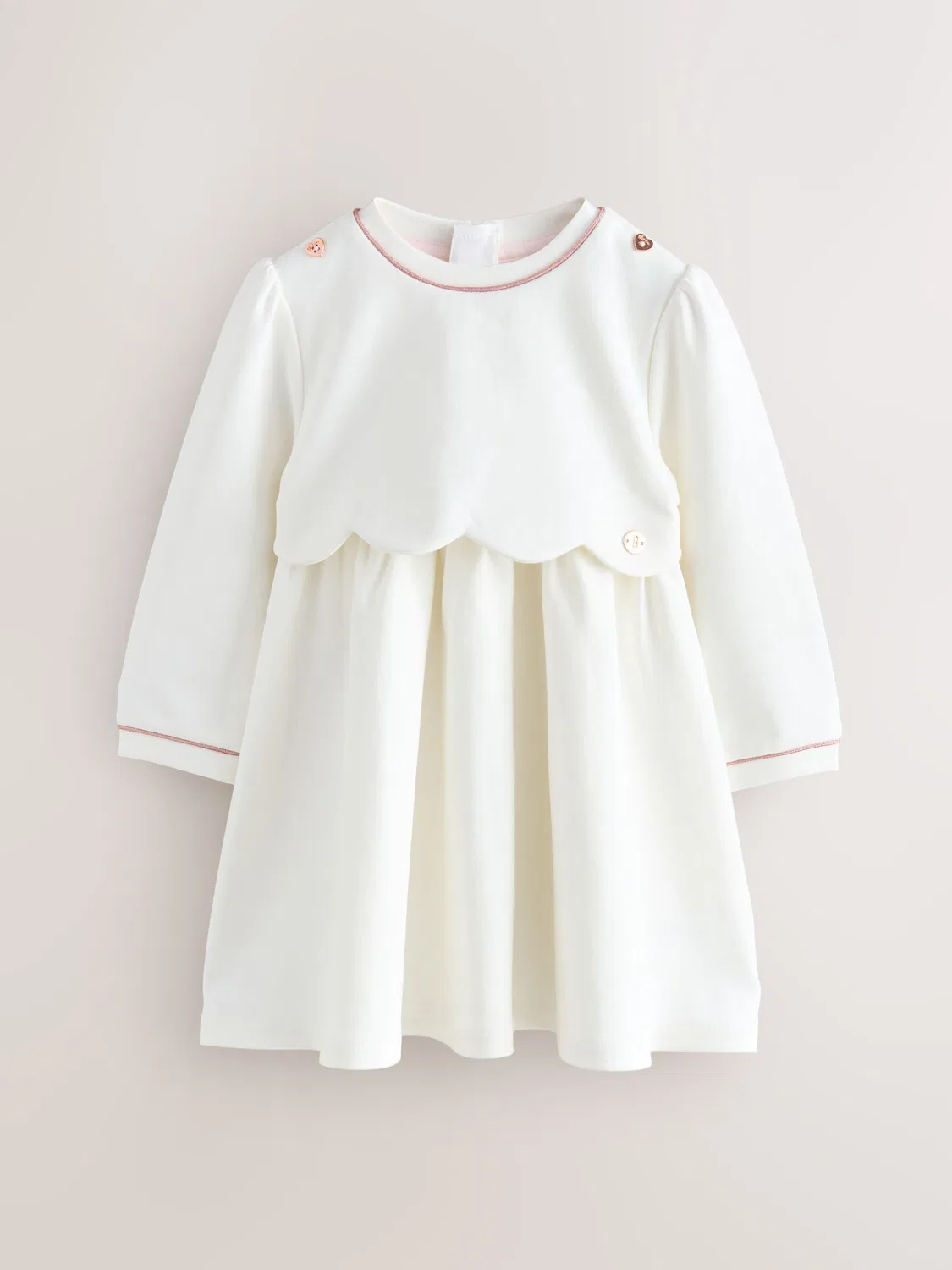 Платье с гребешковым краем Baker by Ted Baker, белое