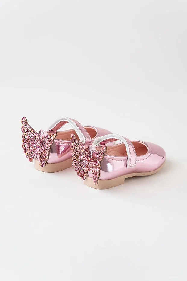 Детские туфли-лодочки для девочек с принтом Papillon Banamio, Pink