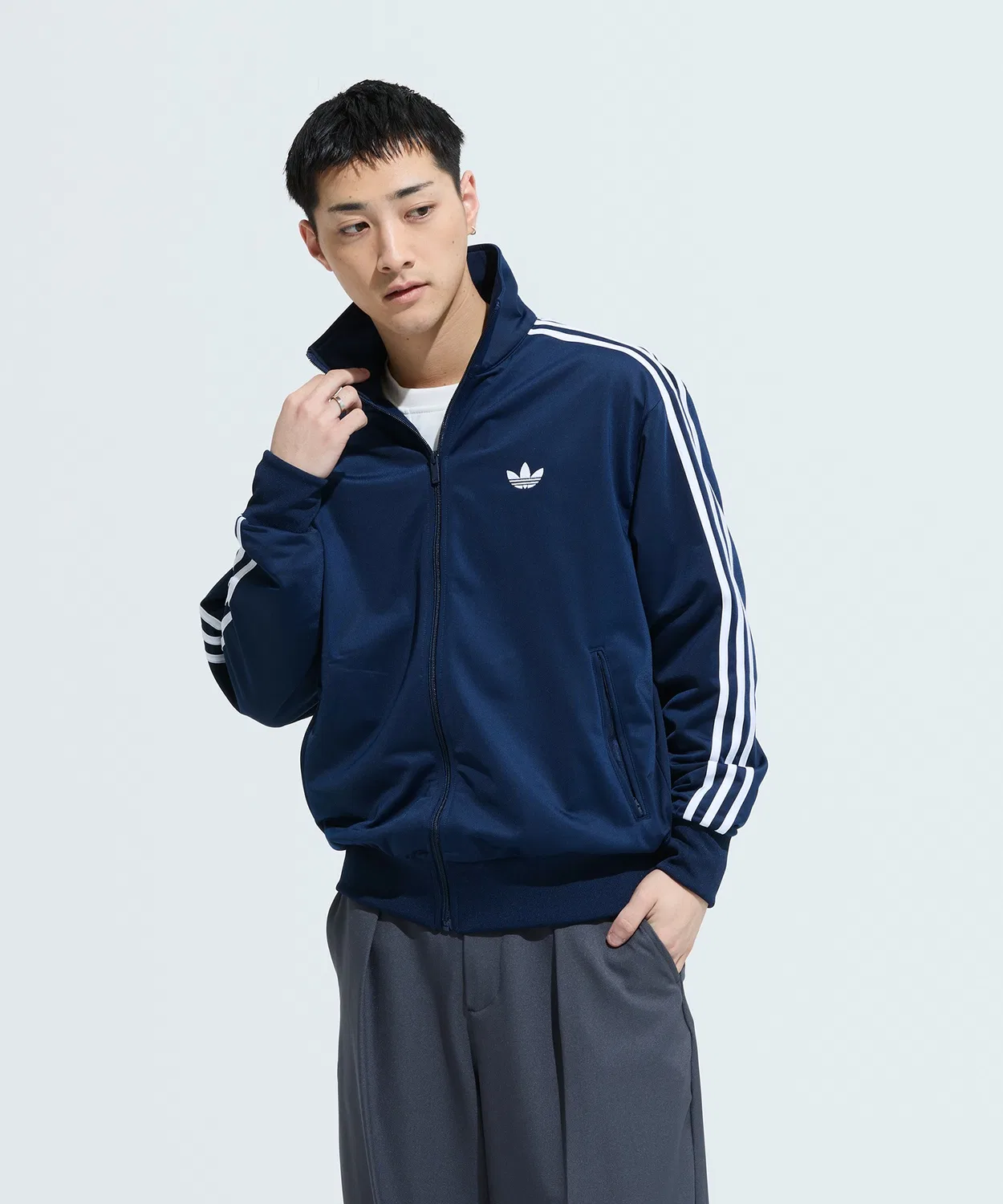 Мужское худи с принтом Firebird Track Top Adidas, Синий — фото 4
