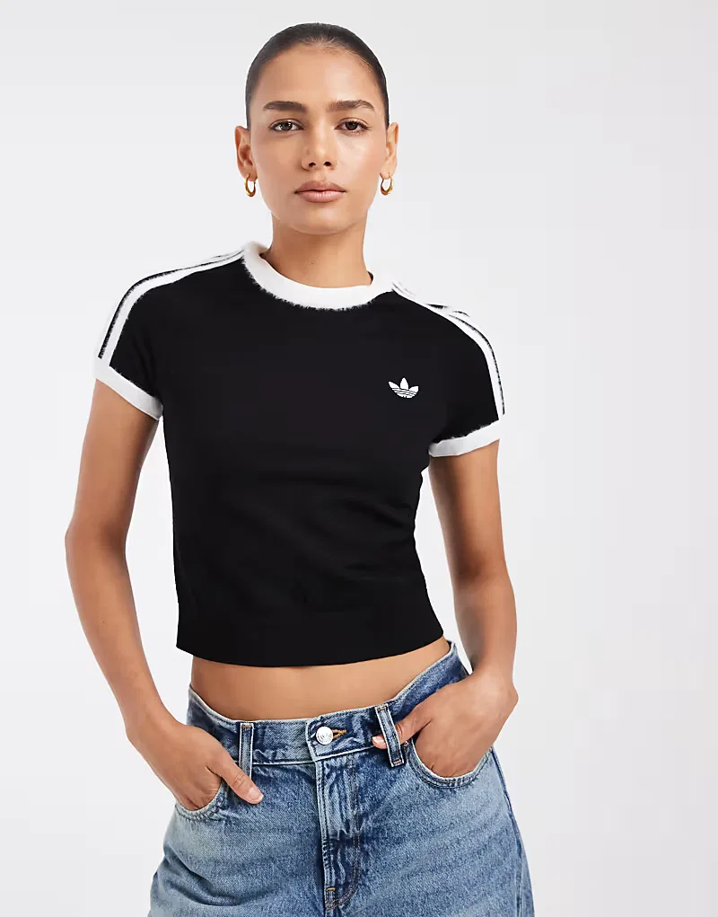 Вязаная футболка Adidas Originals, черный — фото 2