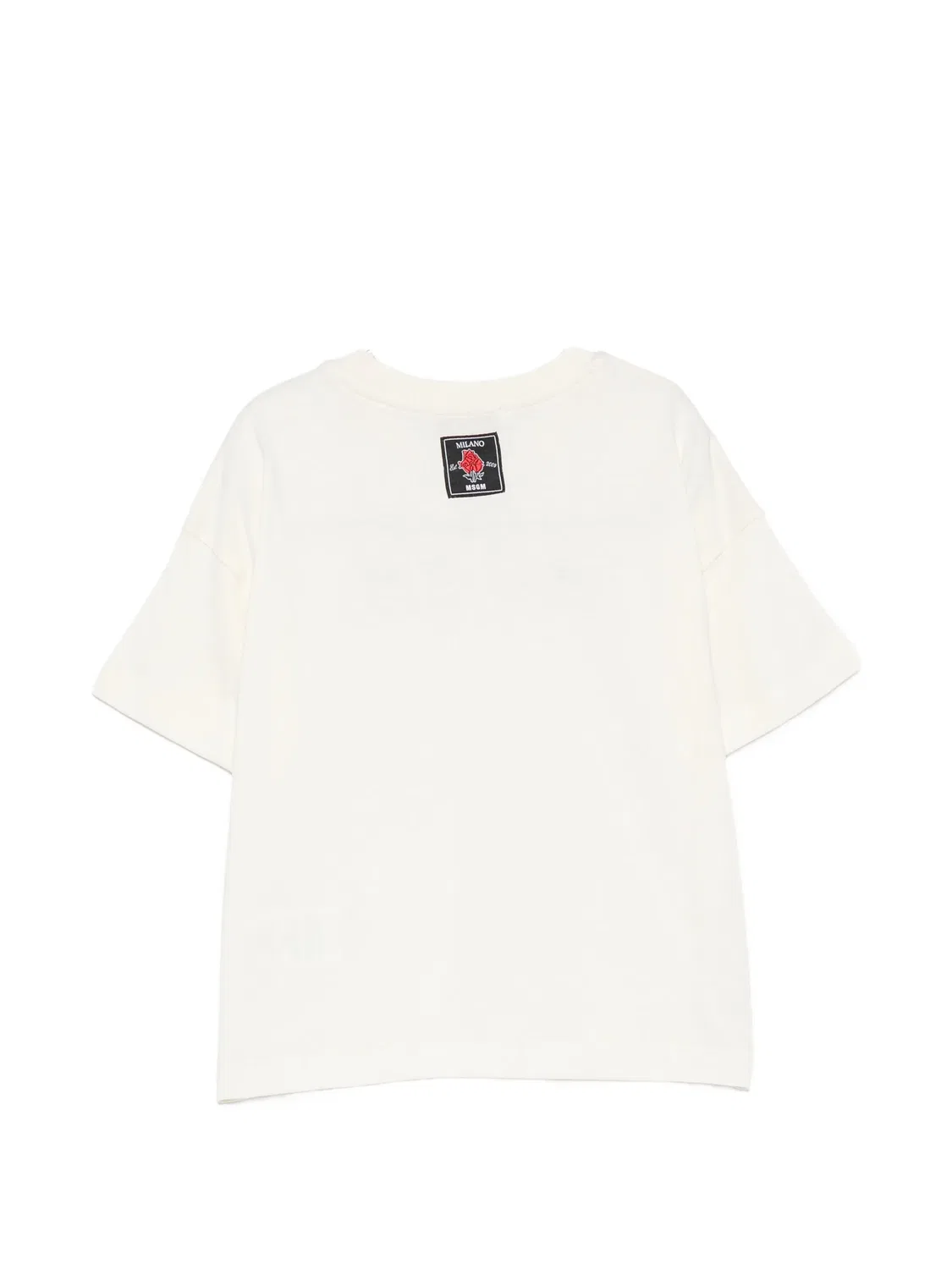Футболка с нашивкой-логотипом Msgm Kids, нейтральные цвета — фото 2