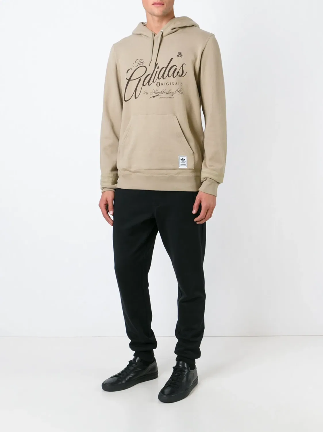 Худи с логотипом из коллаборации с Neighborhood Adidas, нейтральные цвета — фото 2