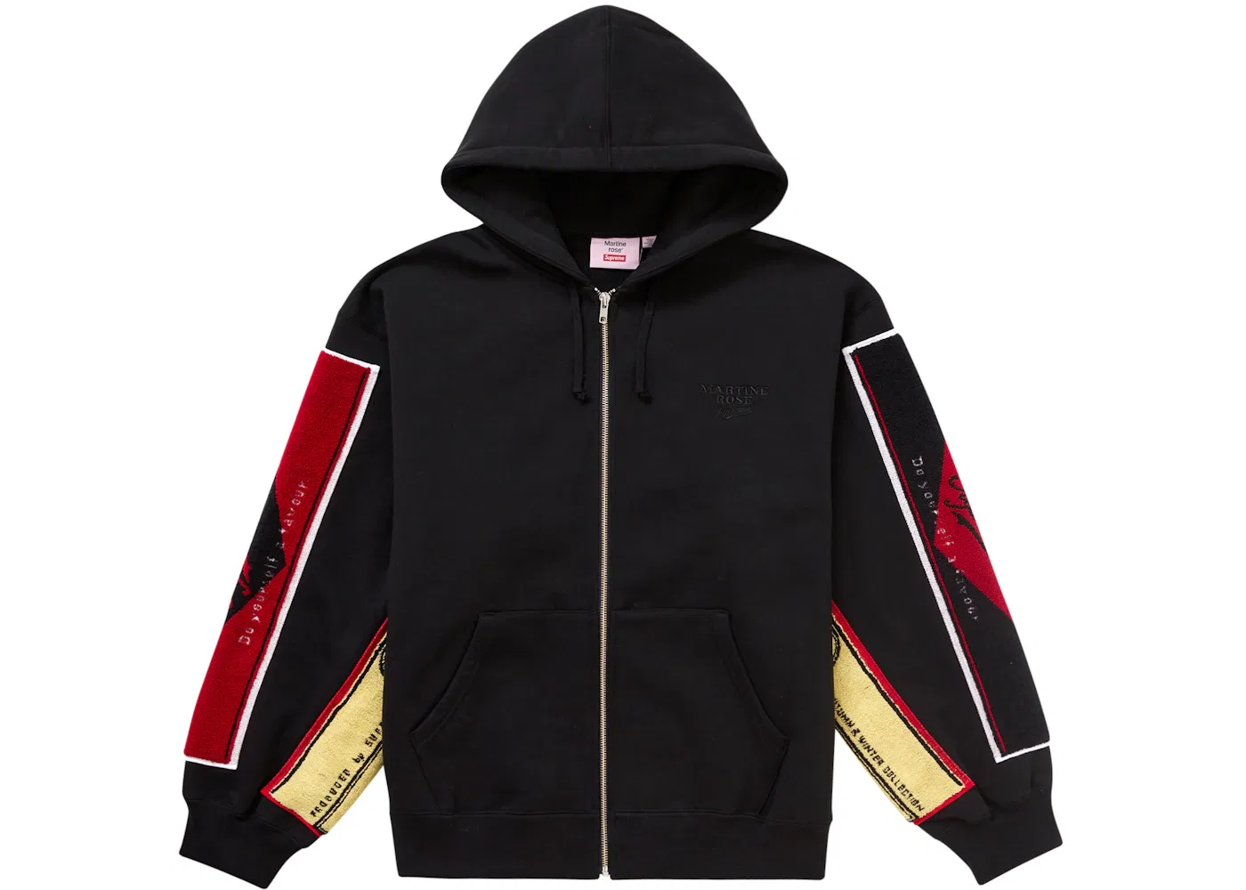 Мужской худи с полным замком с эффектом полотенца Martine Rose Towel Zip Up Hooded Sweatshirt Supreme, Black — фото 2