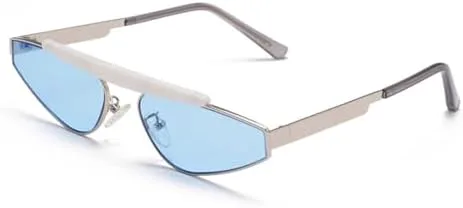 

Металлические прямоугольные солнцезащитные очки для женщин, мужские солнцезащитные очки для женщин, очки с защитой от УФ-излучения UV400 MTZJH, Gla1209 Blue