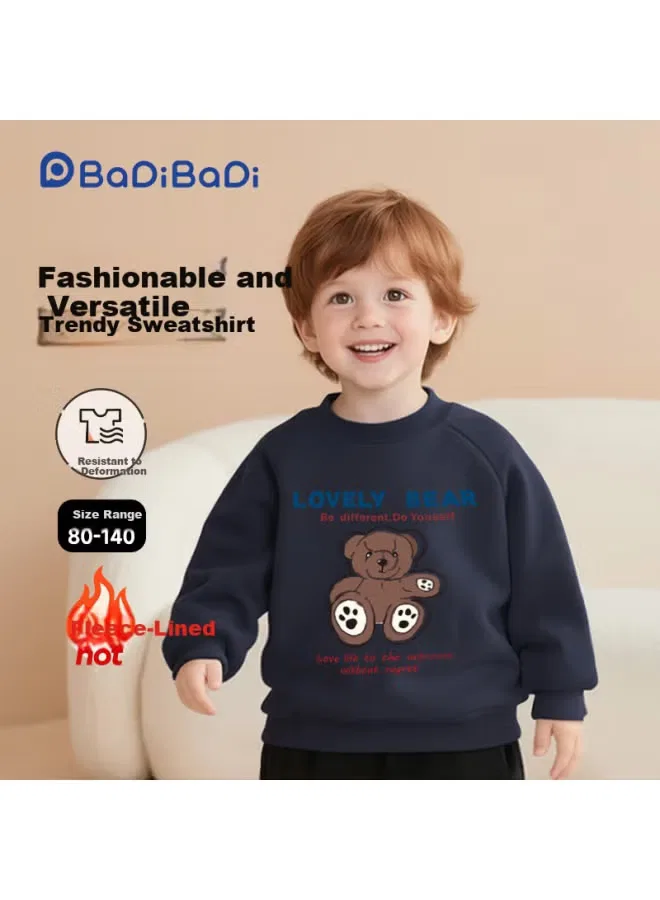 Свитшот с начесом и рукавом реглан Little Bear Badibadi, синий