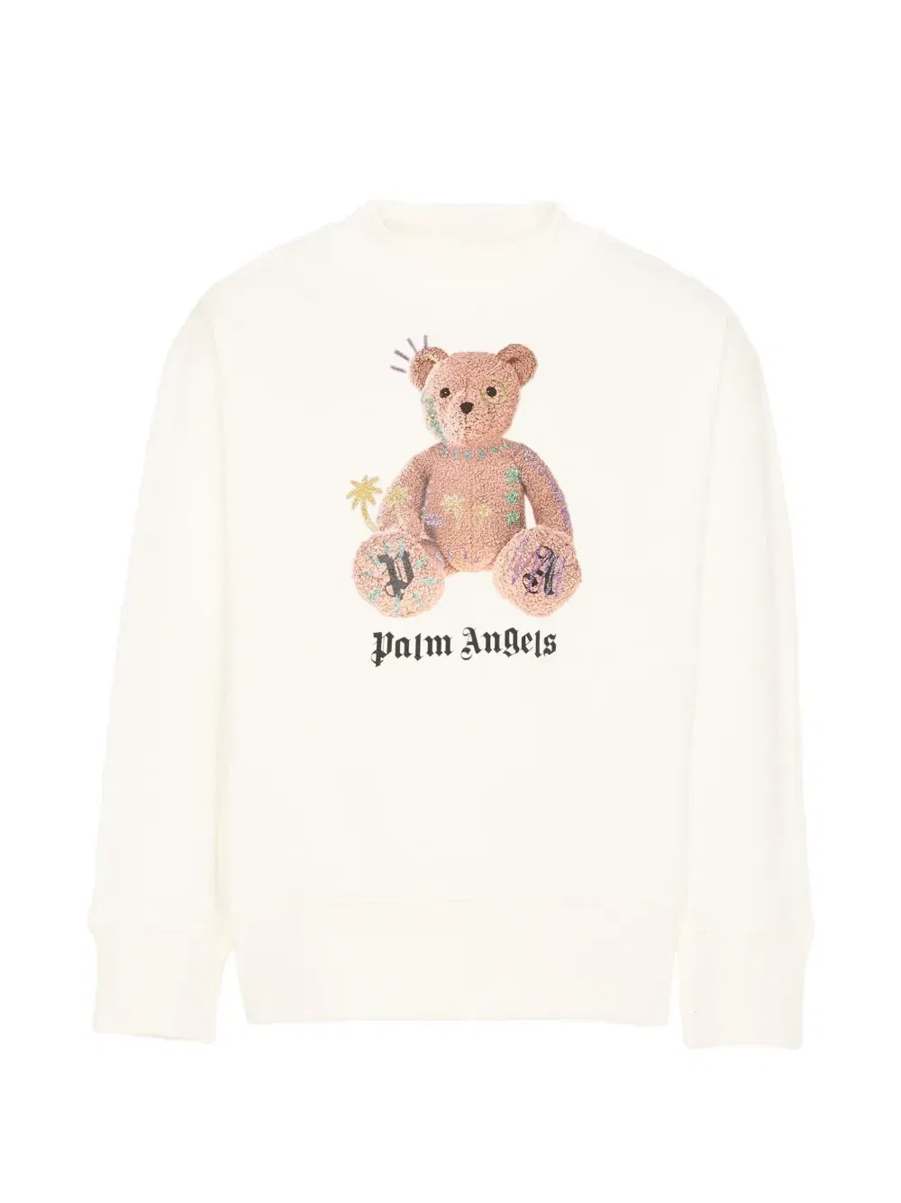 Свитшот с круглым вырезом Palm Angels Kids, белый