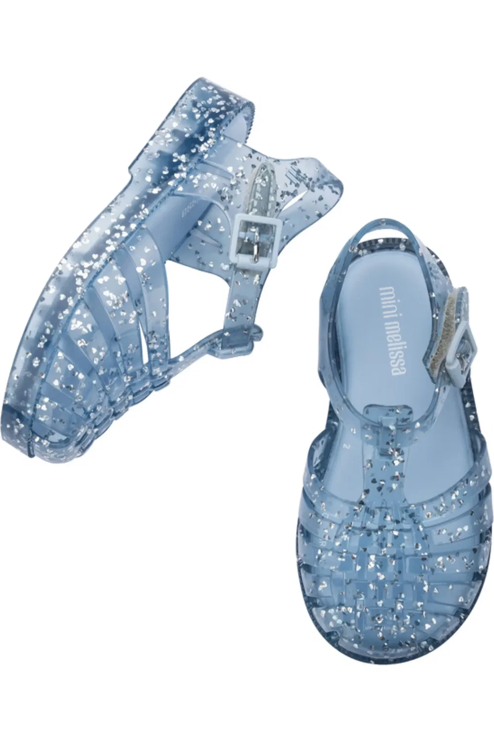 Сандалии детские рыбацкие с блестками Possession Mini Melissa, Glitter Blue — фото 4