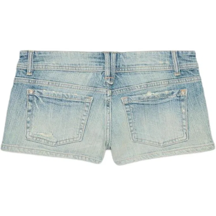 Женские джинсовые шорты с принтом Light Blue ZARA, Light Blue — фото 3