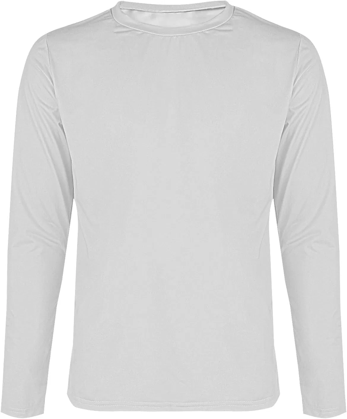 Мужская футболка с длинным рукавом хлопковая Crew Neck, White — фото 4