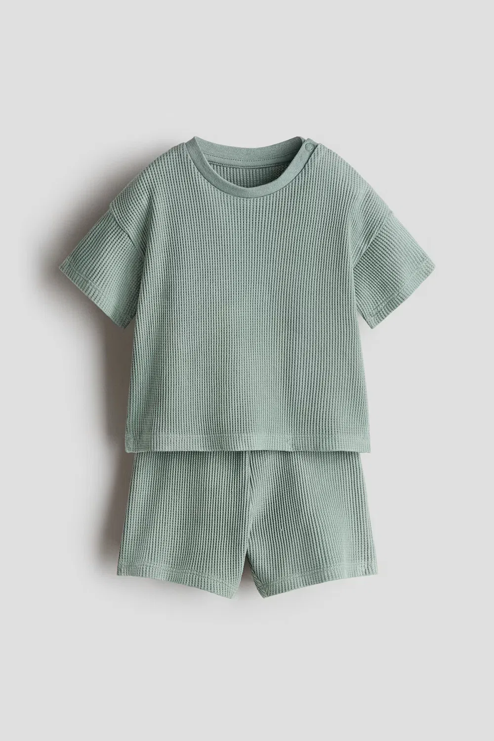 Комплект из двух предметов из хлопка с вафельной текстурой H&M, Grün