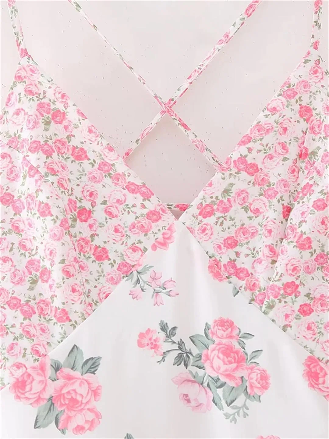Женское платье с цветочным принтом и кружевом A-силуэта, Floral Dress — фото 4