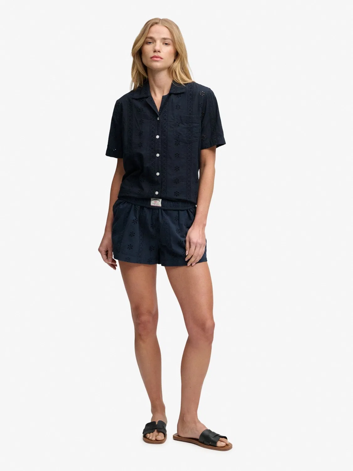 Шорты с вышивкой Superdry Navy, хлопок — фото 2