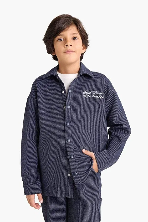 Детская рубашка для мальчиков с длинным рукавом Defacto, Navy Blue Nv146