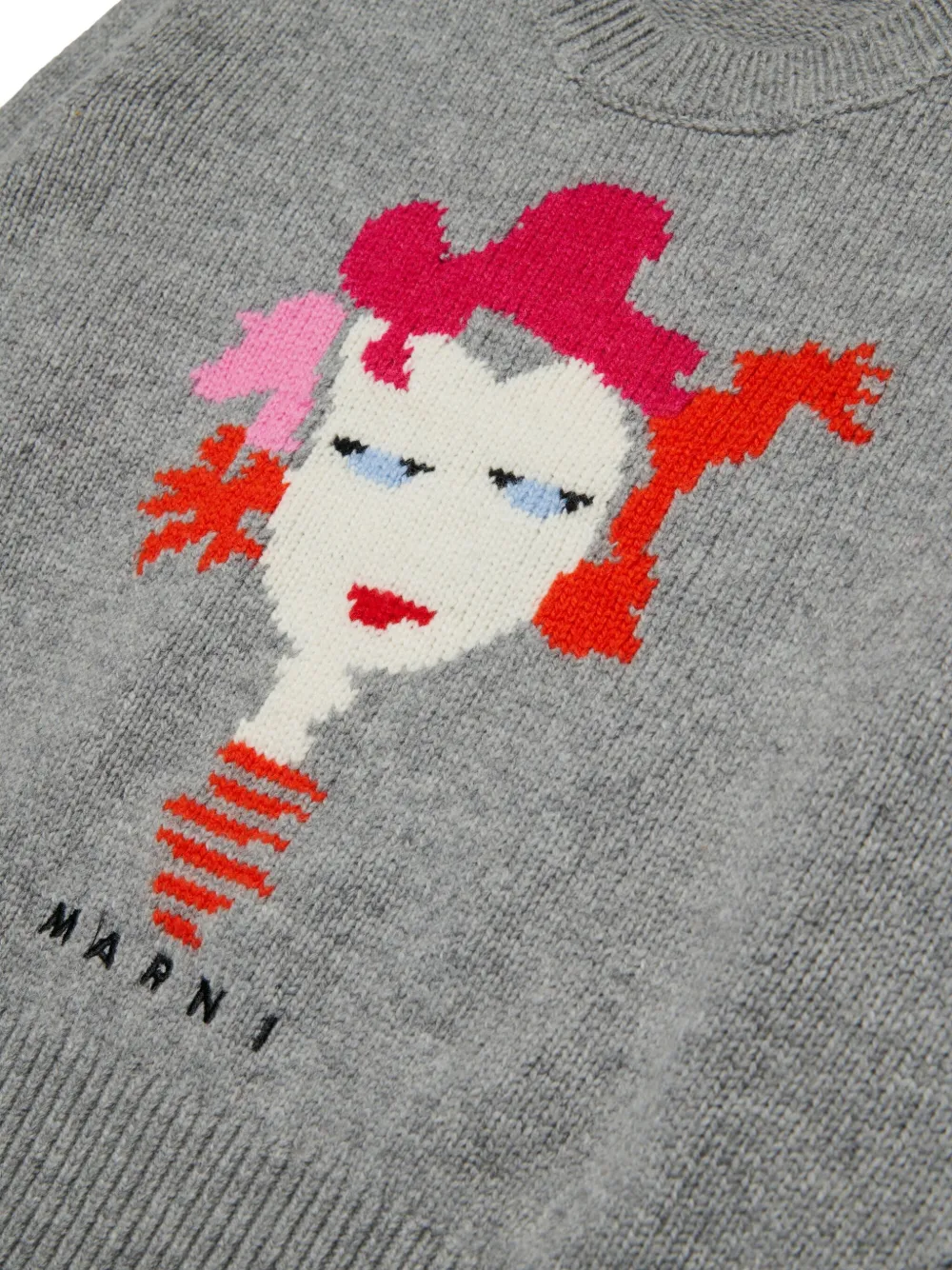 Свитер из смесовой шерсти Marni Kids, серый — фото 4