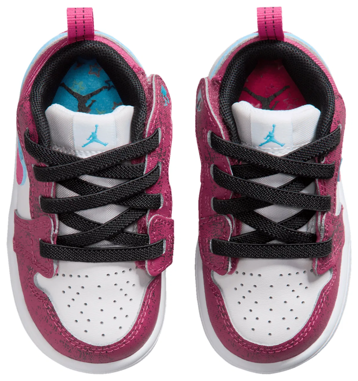 Детские кроссовки для девочек с кожаным верхом Jordan AJ1 Low ALT SE FEM, Jordan, Pink/Black/White — фото 4