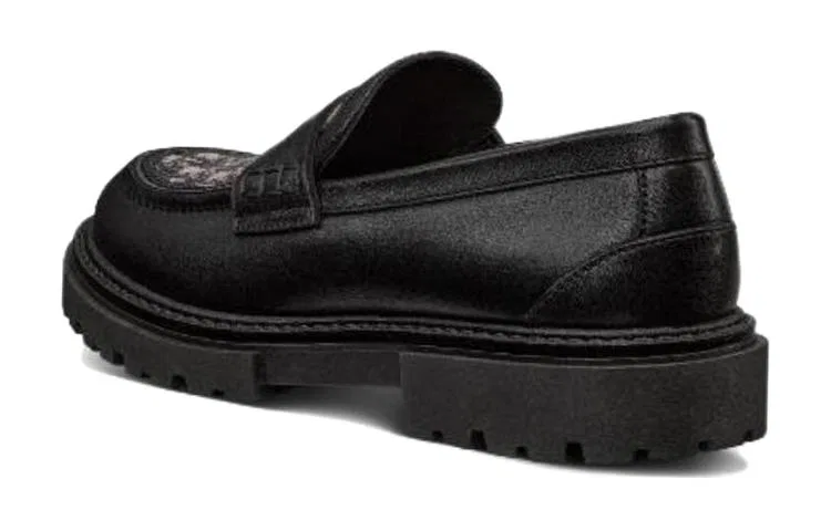 Детские кожаные туфли-лоферы с принтом Dior Oblique, модель Low top, DIOR, Black — фото 4