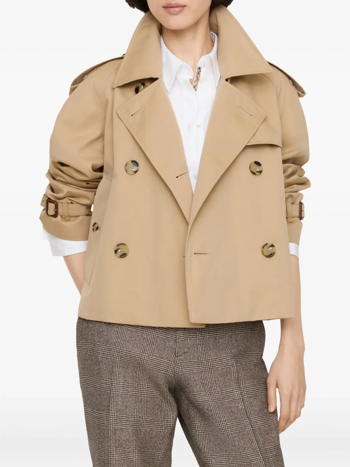 Укороченный тренч Mayfair Heritage Burberry, нейтральные цвета — фото 2