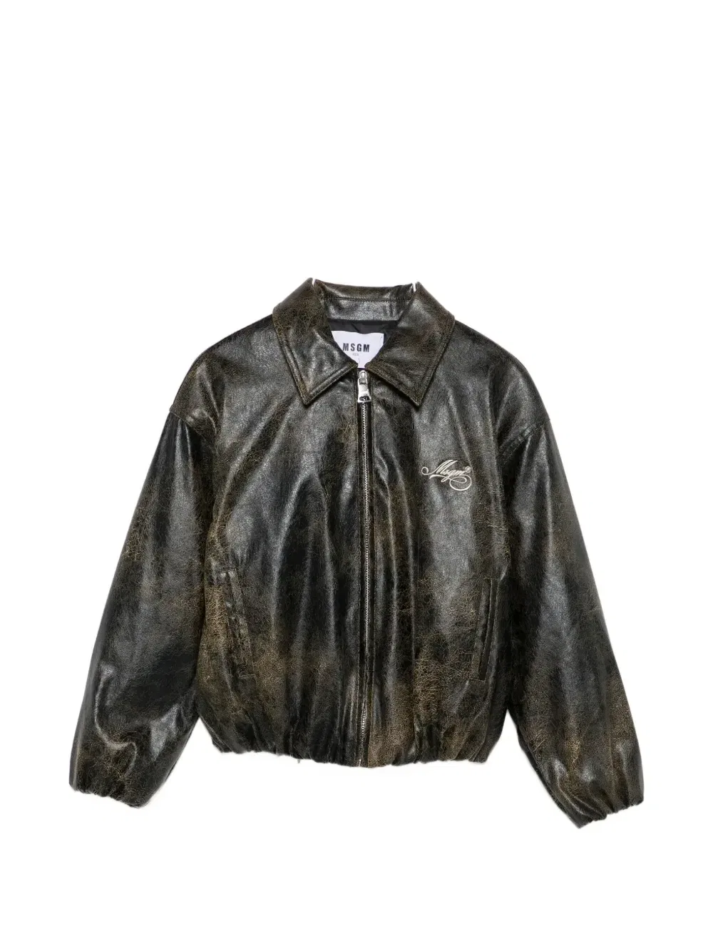 Куртка с эффектом потертости и нашивкой-логотипом Msgm Kids, черный