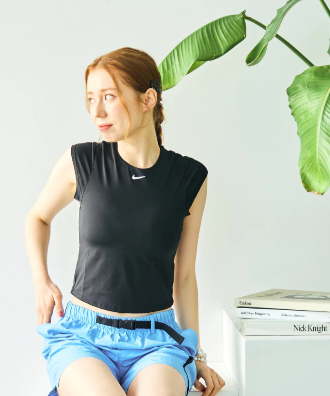 Женский топ для плавания с принтом Effortless Swim Top NIKE, Красный — фото 4
