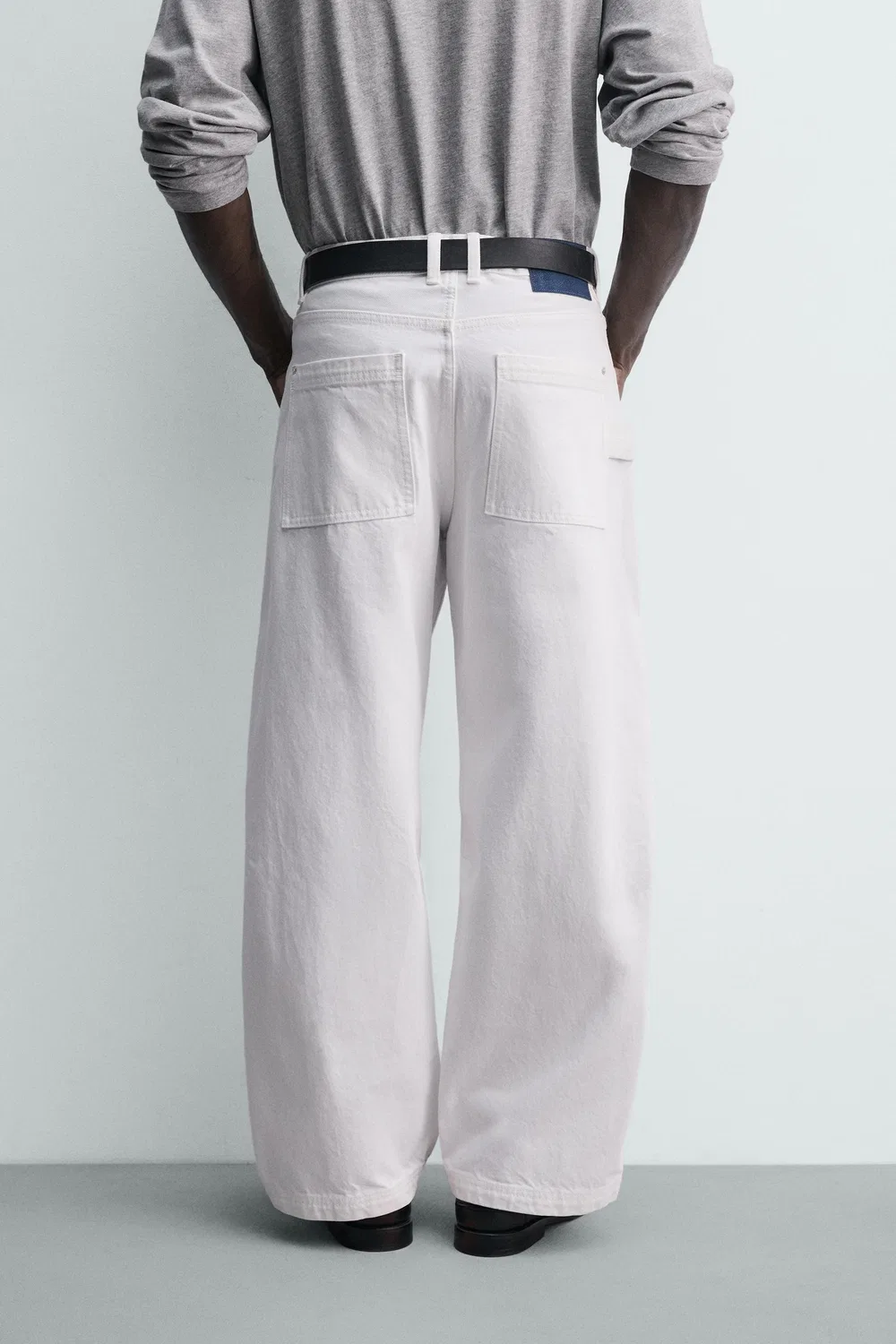 Брюки бочкообразного кроя ZARA, White — фото 3