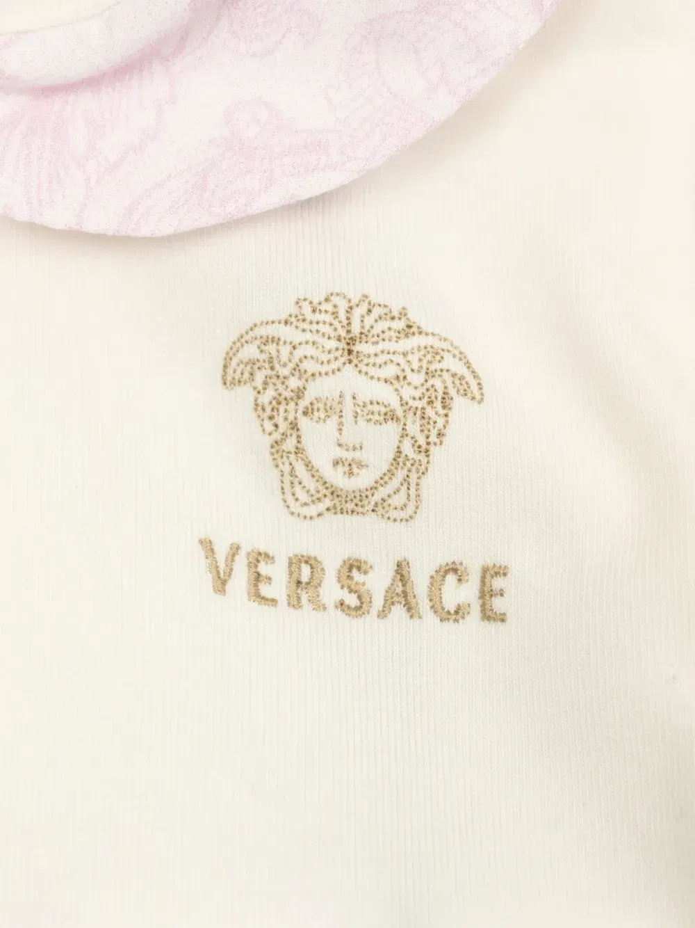 Платье с принтом барокко и ворником Питер Пэн Versace Kids, бежевый — фото 4