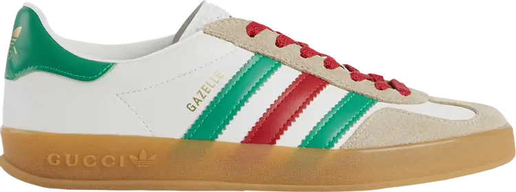 Кроссовки Adidas x Gucci Wmns Gazelle White Green Red, белый