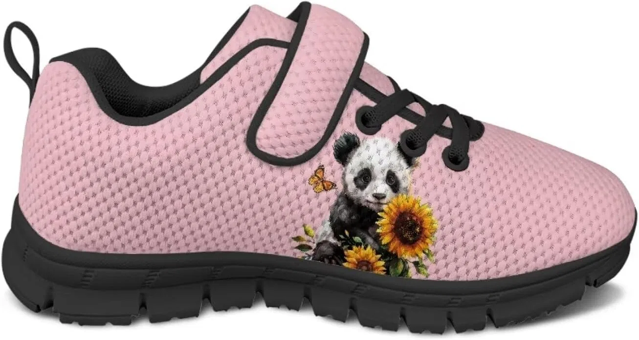 Детские кроссовки для девочек с принтом Cugasmaru, Panda Sunflower — фото 3