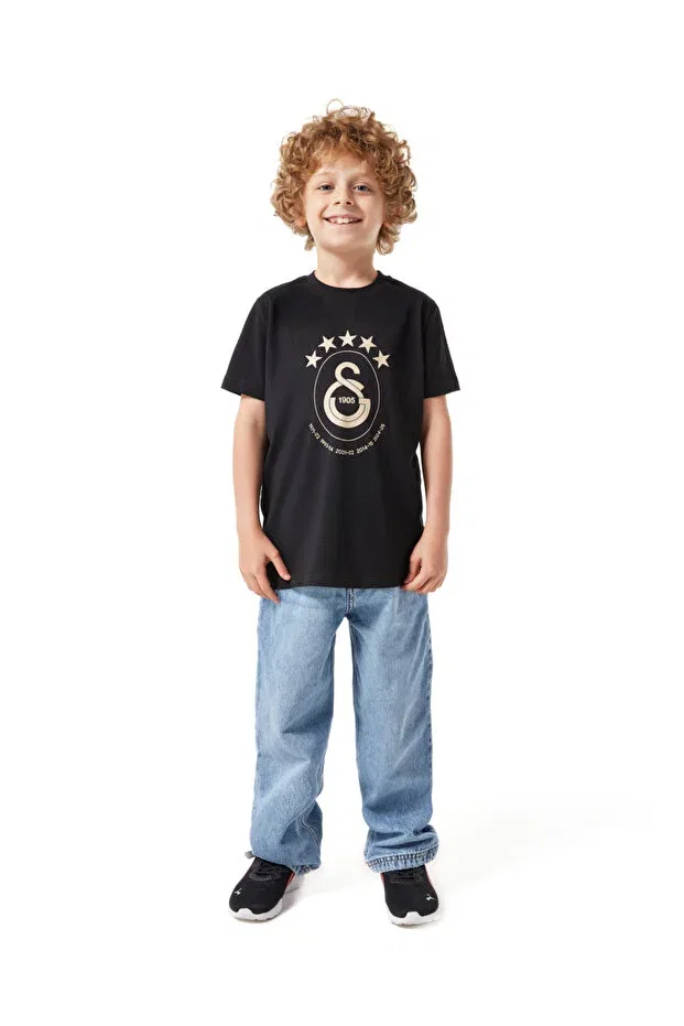 Детская футболка с коротким рукавом Galatasaray 5 star kids t-shirt Gsstore, Black — фото 4
