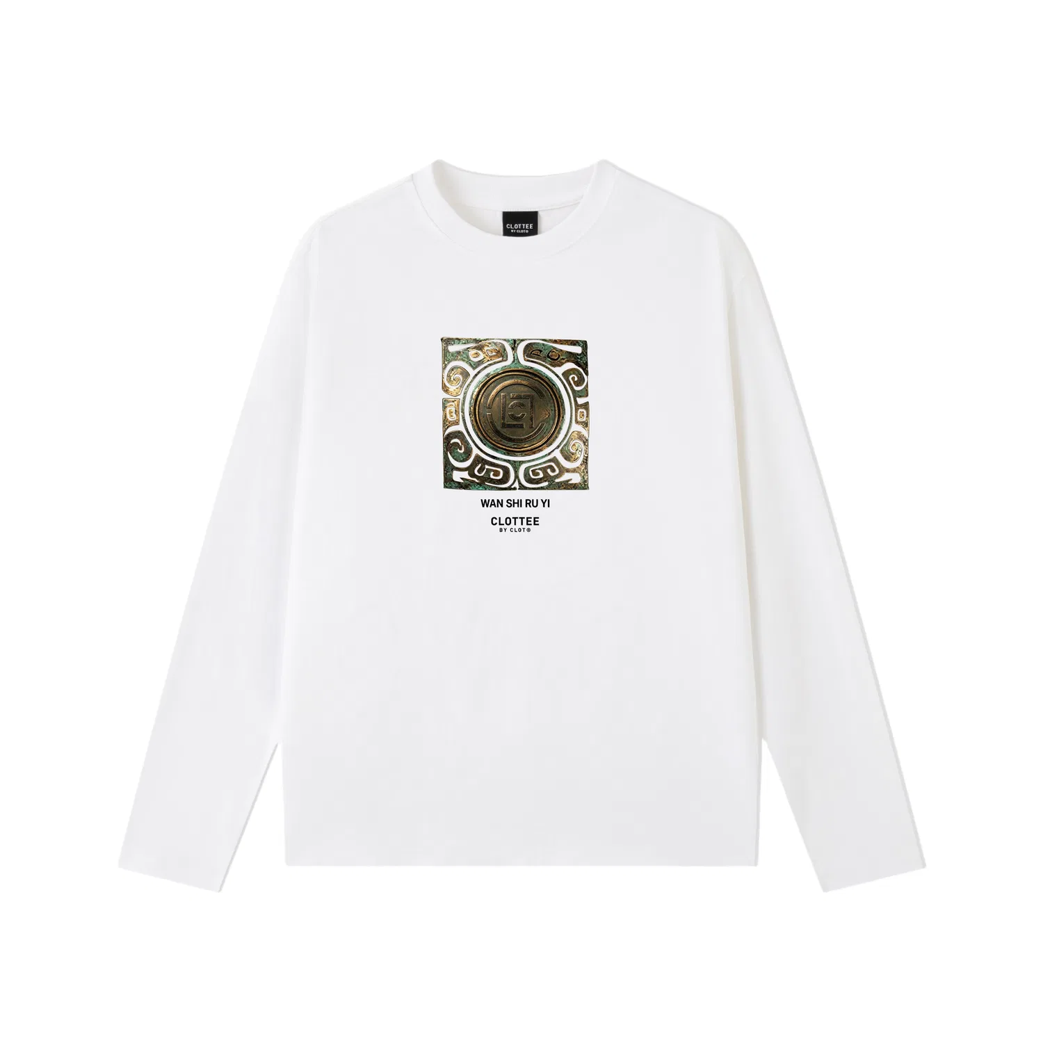Детская футболка с круглым вырезом, Moderate Straight Fit, CLOT, White