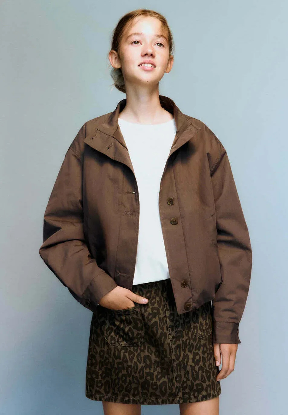 Детская юбка А-силуэта Mango Kids, Dark Brown