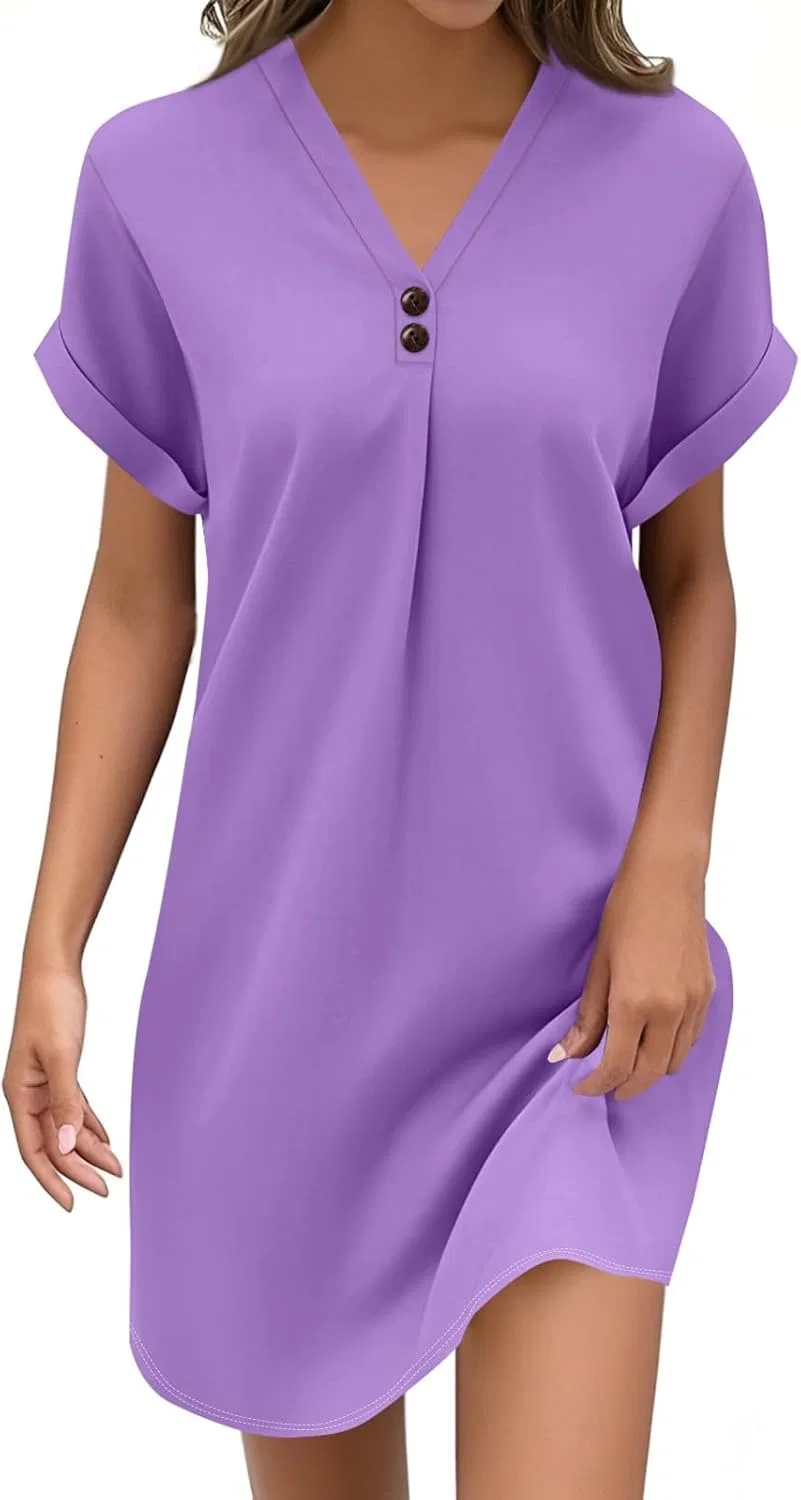 Платье casual с V-образным вырезом, Purple