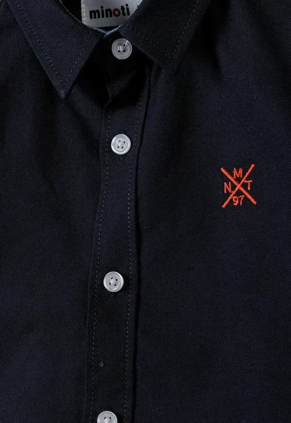 Рубашка с коротким рукавом 100% хлопок Short sleeve oxford Minoti, темно-синий — фото 3