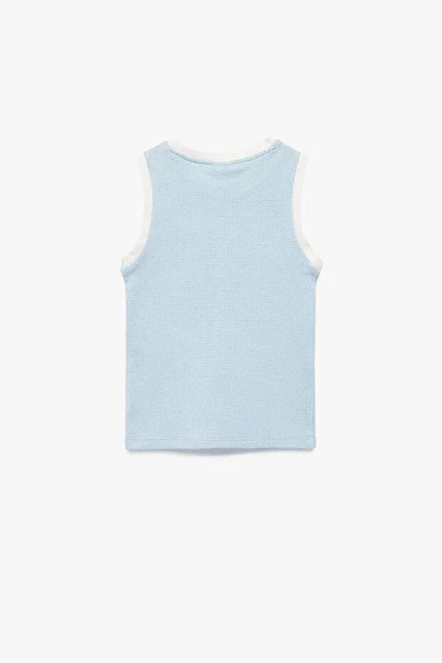 Детское для мальчиков футболка без рукавов хлопковая Koton, Blue — фото 4