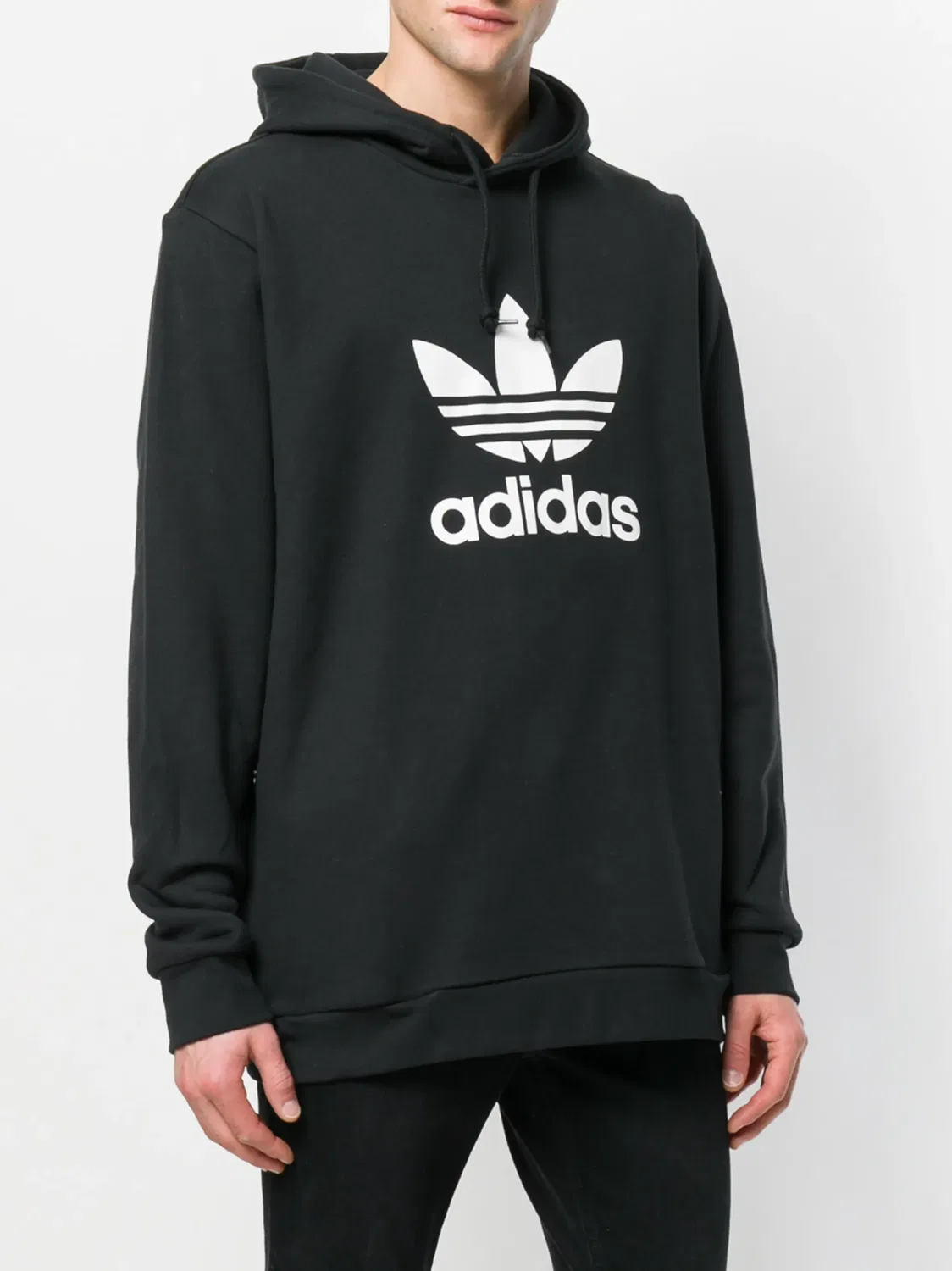 Adidas Худи Trefoil черного цвета — фото 3