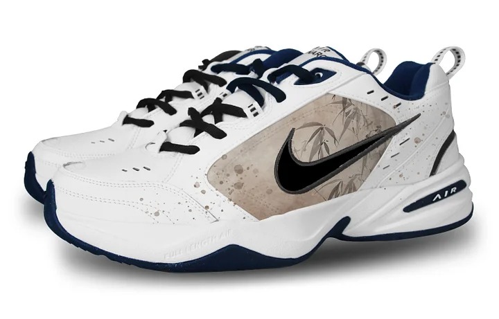 Кастомизированные кроссовки Nike Air Monarch 4 Chunky Sneakers Unisex, черный/белый — фото 3