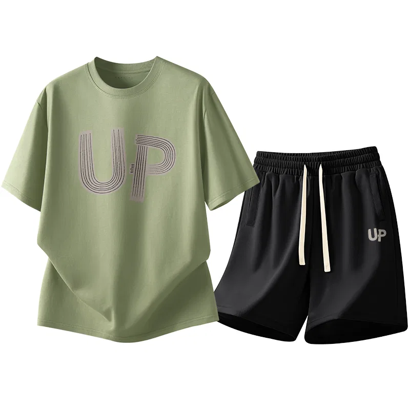Комплект детский с коротким рукавом Tonlion, Palm Green + Black