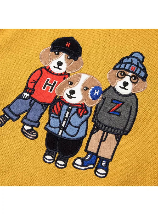 Пуловер детский вязаный с принтом золотая пальма Hazzys — фото 4
