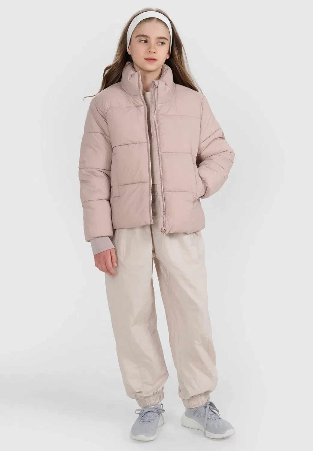 Kurtka puchowa dziewczęca - зимняя куртка 4F, Light Brown