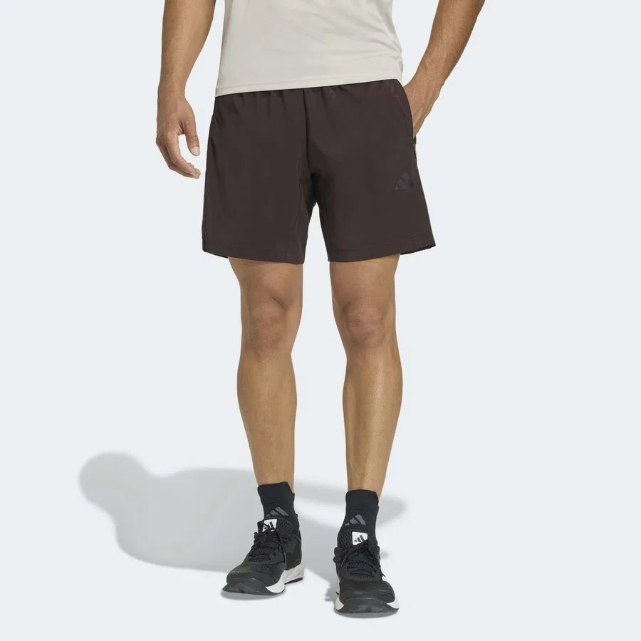 Шорты спортивные с принтом adidas Workout Essentials Base, Коричневый — фото 2