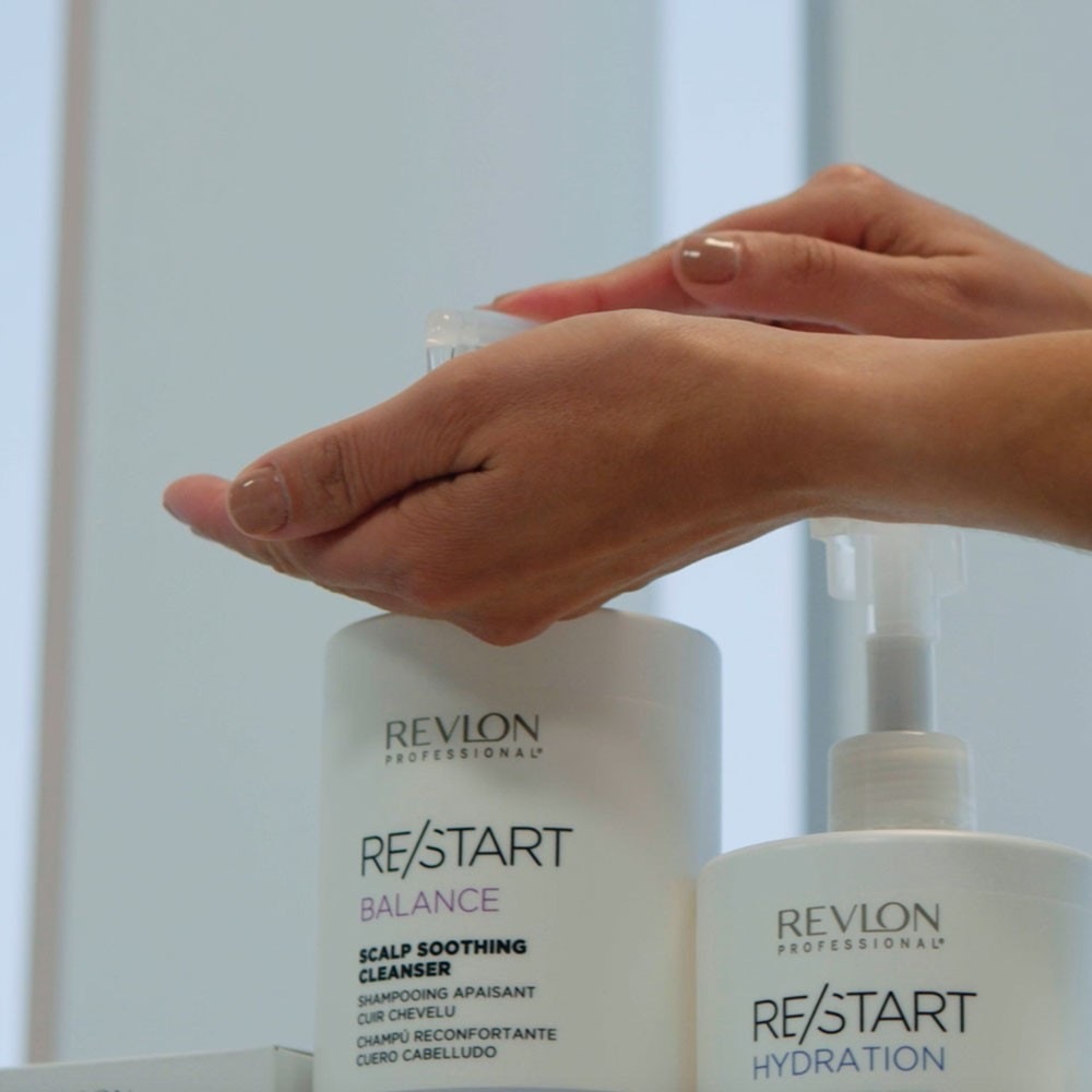 Шампунь restart re/start balance sulfatfreies, beruhigendes kopfhautshampoo Revlon Professional, объем 250 мл — фото 3