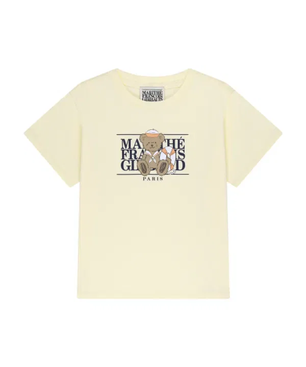 Футболка с коротким рукавом Marine bear classic logo, Marithé Kids, светло-желтый — фото 2