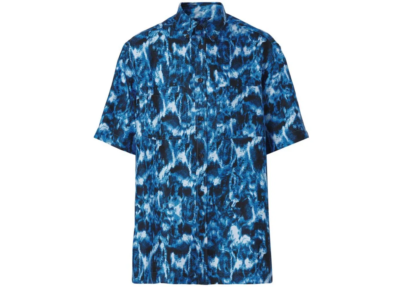 Мужская рубашка с коротким рукавом с принтом Burberry, Blue