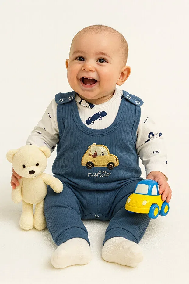 Детский комплект боди-комбинезонов для мальчиков хлопковый Aki Moda Kids, Blue