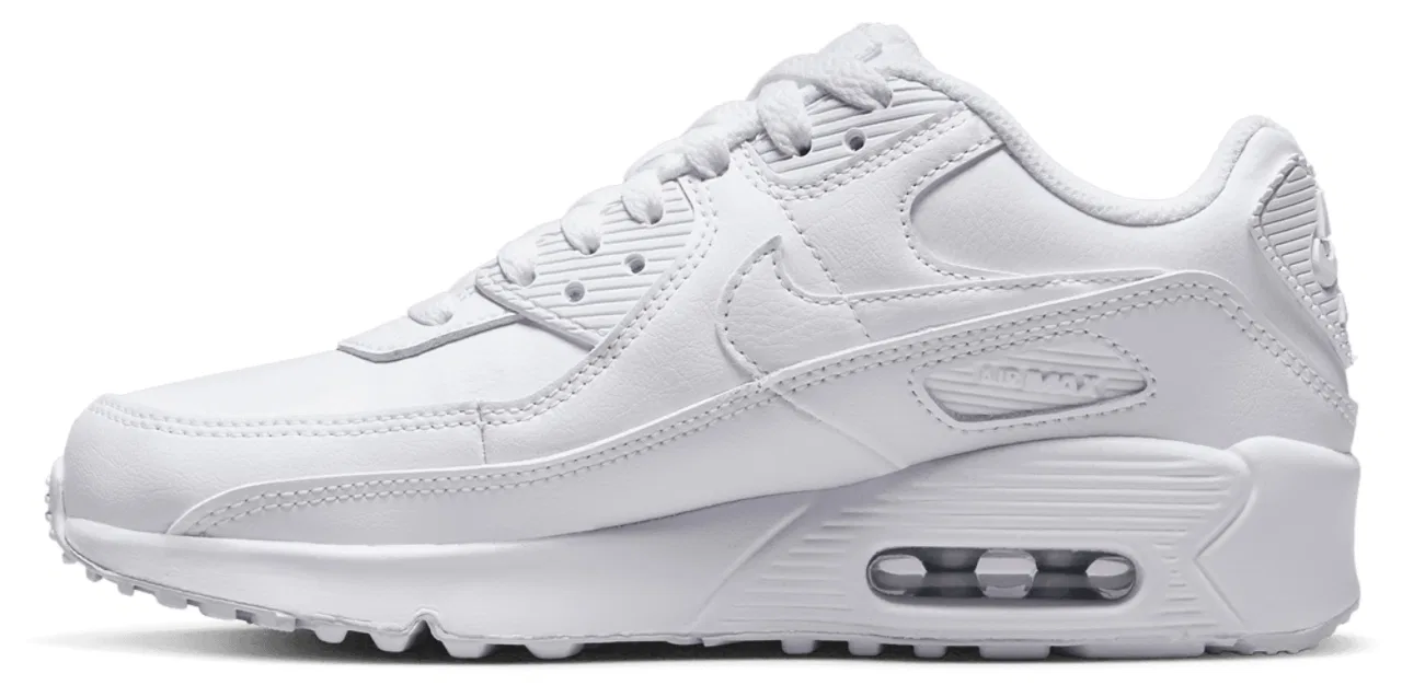 Детские кроссовки для мальчиков Nike Air Max 90, White/White/Metallic Silver — фото 2