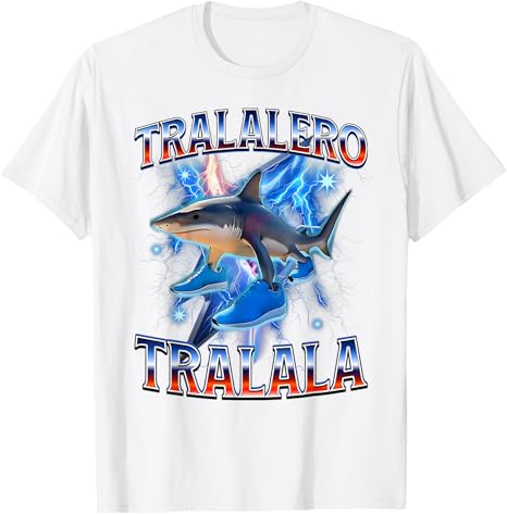

Футболка Tralalero Tralala Shark Meme, белый