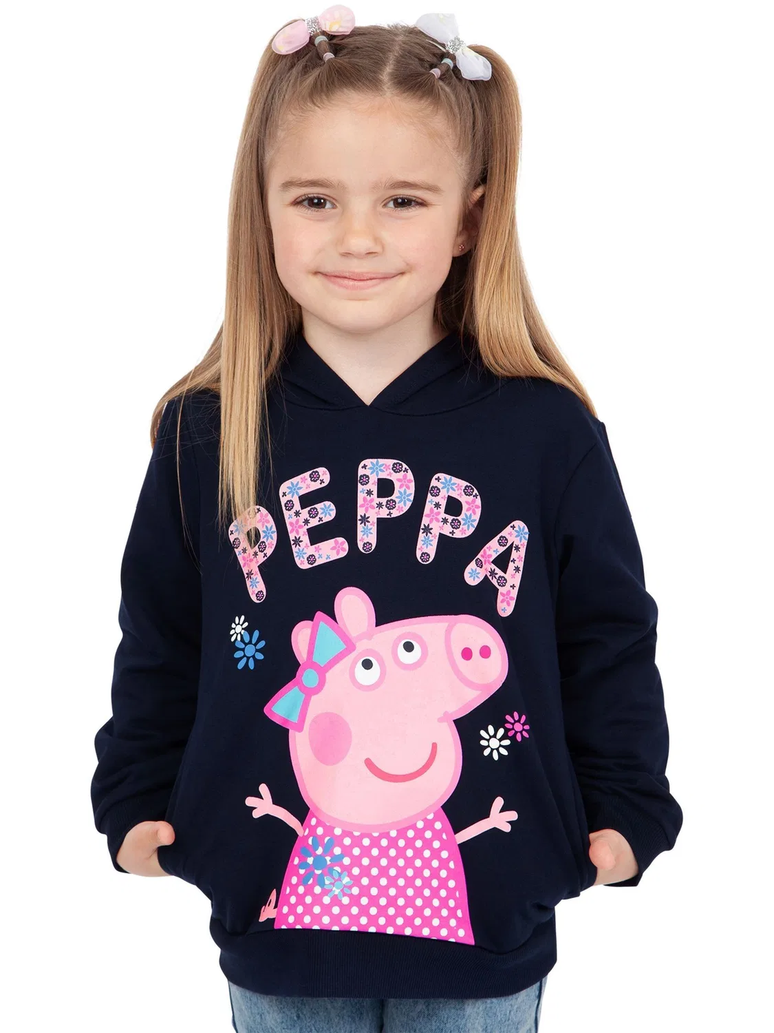 Худи с принтом Peppa Pig Character, черный